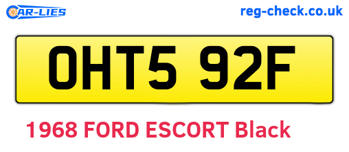 OHT592F are the vehicle registration plates.