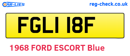 FGL118F are the vehicle registration plates.