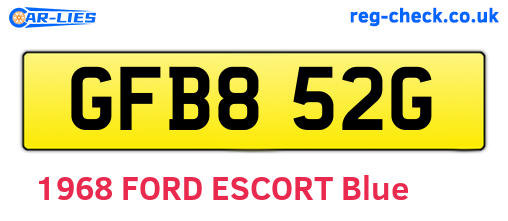 GFB852G are the vehicle registration plates.