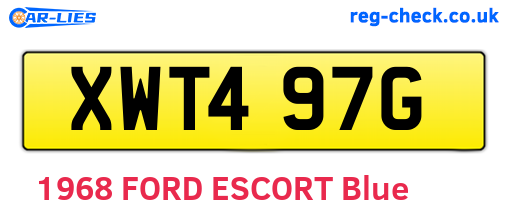 XWT497G are the vehicle registration plates.