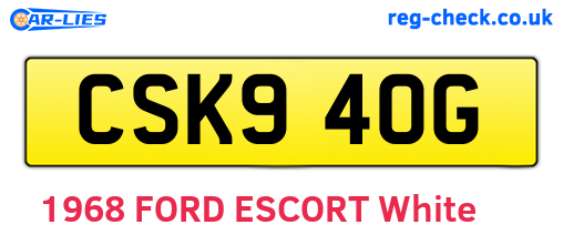 CSK940G are the vehicle registration plates.