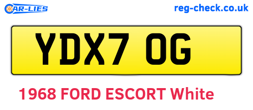 YDX70G are the vehicle registration plates.