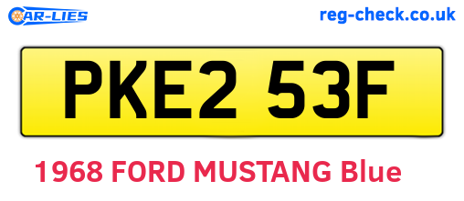 PKE253F are the vehicle registration plates.