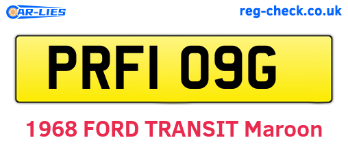 PRF109G are the vehicle registration plates.