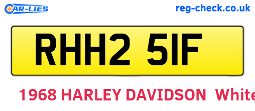 RHH251F are the vehicle registration plates.