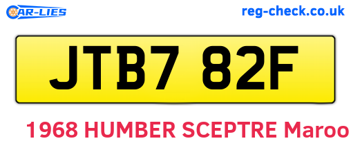 JTB782F are the vehicle registration plates.