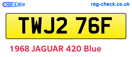 TWJ276F are the vehicle registration plates.