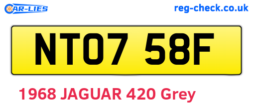 NTO758F are the vehicle registration plates.