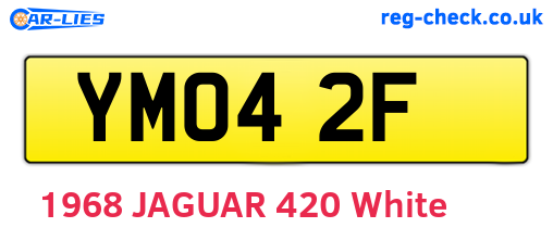 YMO42F are the vehicle registration plates.