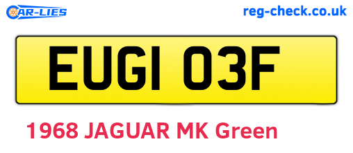 EUG103F are the vehicle registration plates.