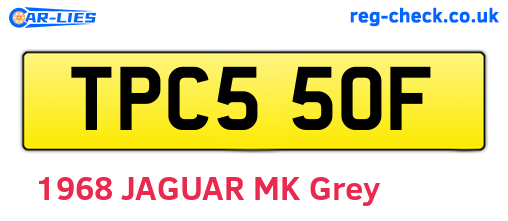TPC550F are the vehicle registration plates.