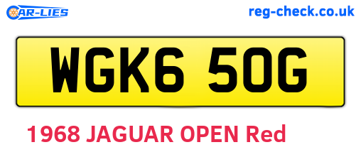 WGK650G are the vehicle registration plates.