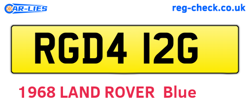 RGD412G are the vehicle registration plates.