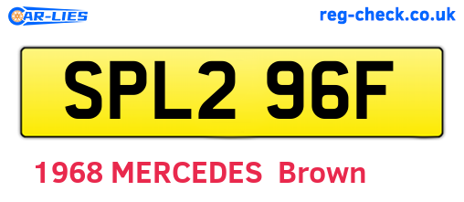 SPL296F are the vehicle registration plates.