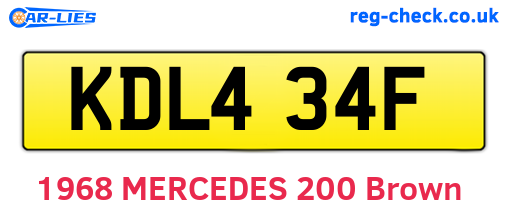KDL434F are the vehicle registration plates.