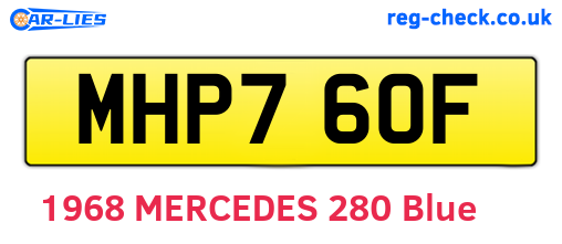 MHP760F are the vehicle registration plates.