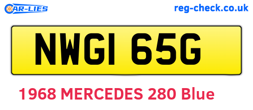 NWG165G are the vehicle registration plates.