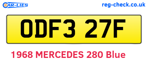 ODF327F are the vehicle registration plates.
