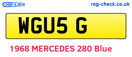 WGU5G are the vehicle registration plates.