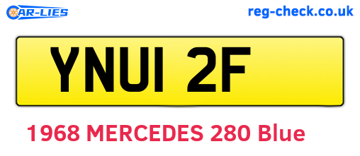 YNU12F are the vehicle registration plates.