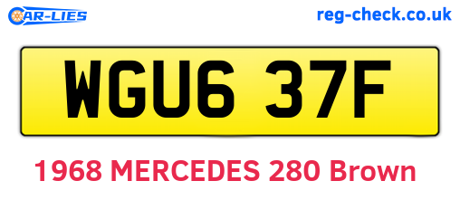 WGU637F are the vehicle registration plates.