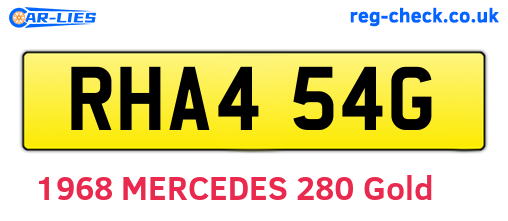RHA454G are the vehicle registration plates.