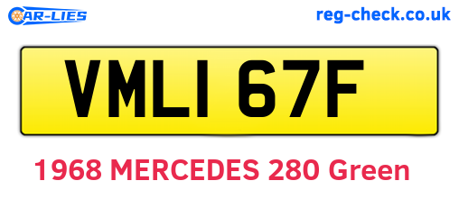 VML167F are the vehicle registration plates.