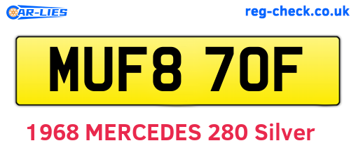 MUF870F are the vehicle registration plates.