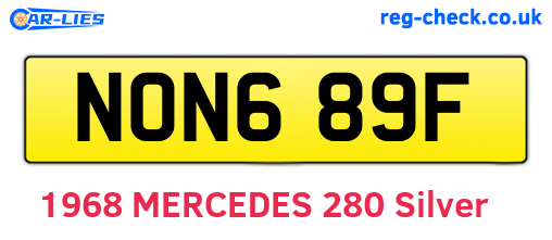 NON689F are the vehicle registration plates.