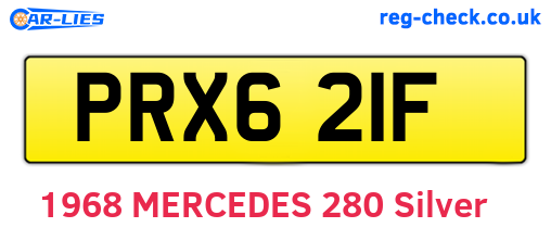 PRX621F are the vehicle registration plates.