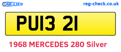 PUI321 are the vehicle registration plates.