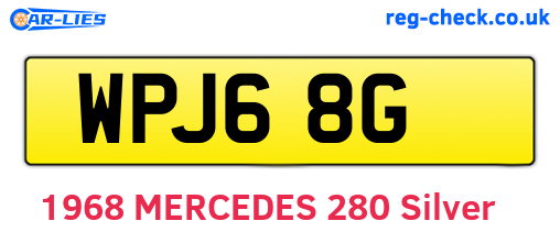 WPJ68G are the vehicle registration plates.