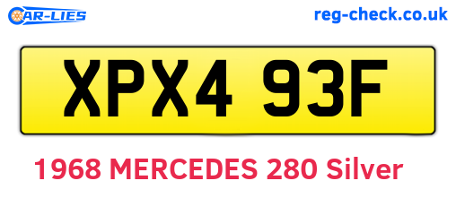 XPX493F are the vehicle registration plates.