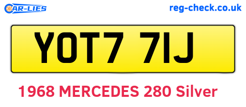 YOT771J are the vehicle registration plates.