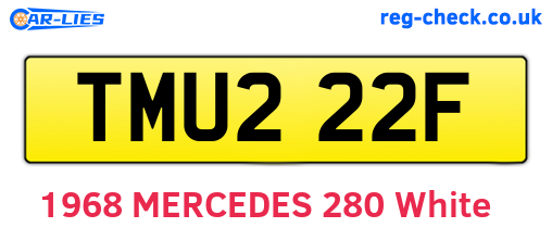 TMU222F are the vehicle registration plates.