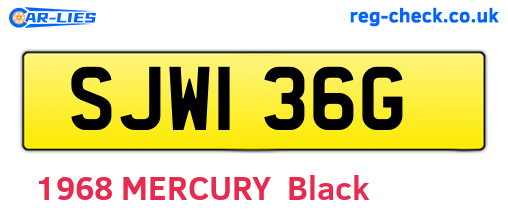 SJW136G are the vehicle registration plates.