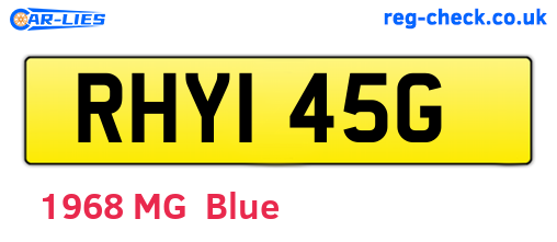 RHY145G are the vehicle registration plates.