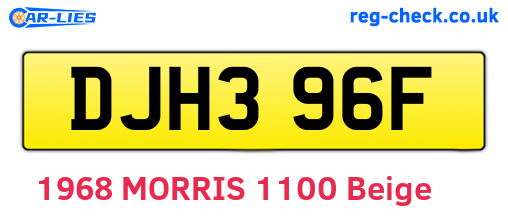 DJH396F are the vehicle registration plates.
