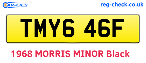 TMY646F are the vehicle registration plates.