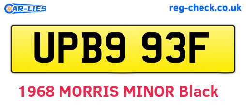 UPB993F are the vehicle registration plates.