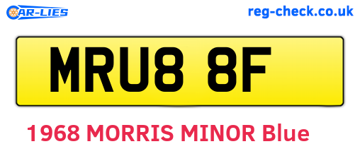 MRU88F are the vehicle registration plates.