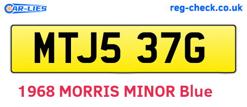 MTJ537G are the vehicle registration plates.
