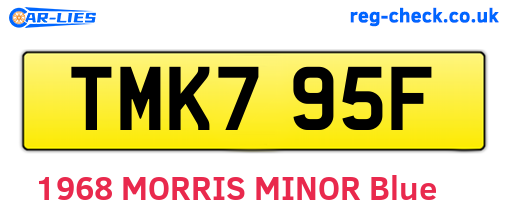 TMK795F are the vehicle registration plates.