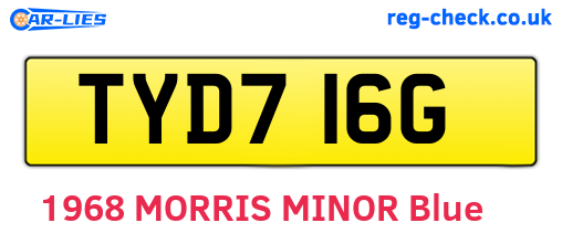 TYD716G are the vehicle registration plates.