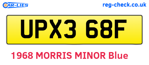 UPX368F are the vehicle registration plates.
