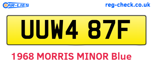 UUW487F are the vehicle registration plates.