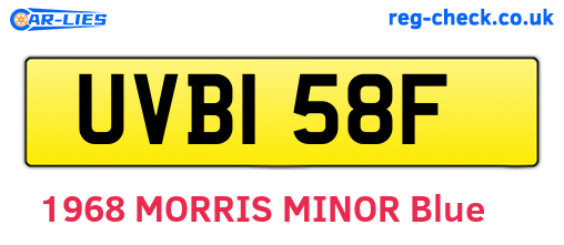 UVB158F are the vehicle registration plates.
