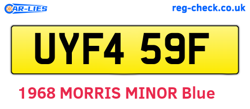 UYF459F are the vehicle registration plates.