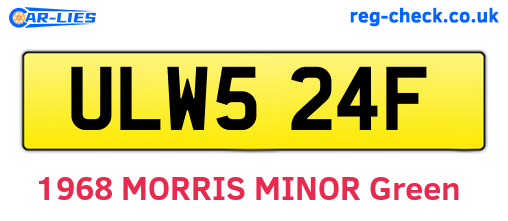 ULW524F are the vehicle registration plates.