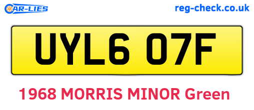 UYL607F are the vehicle registration plates.